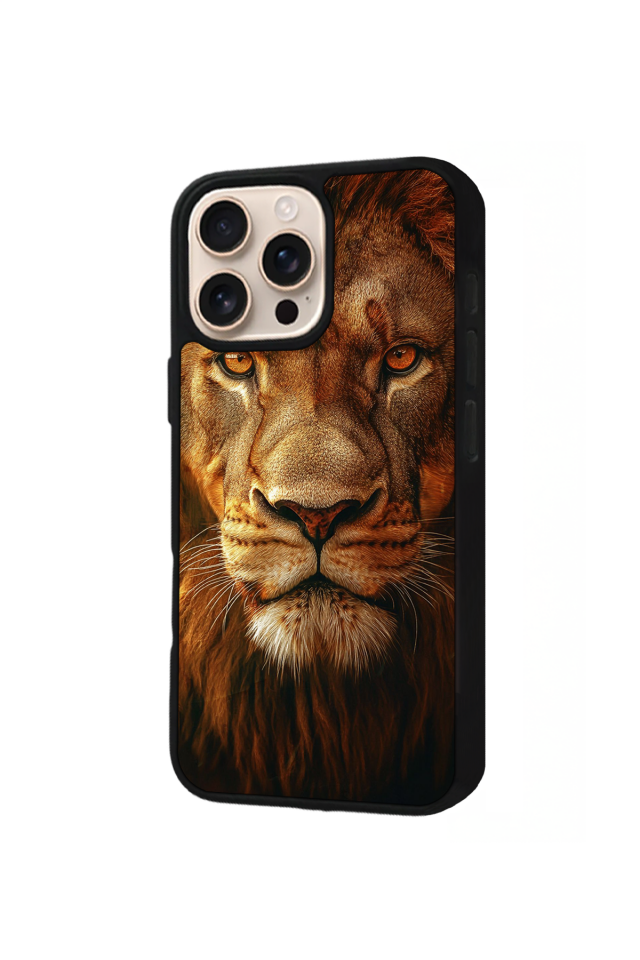 iPhone 16 Pro Uyumlu Aslan Tasarımlı Glossy Premium Kılıf
