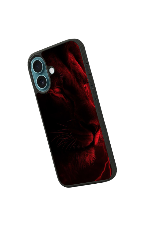 iPhone 16 Uyumlu Aslan Tasarımlı Glossy Premium Kılıf