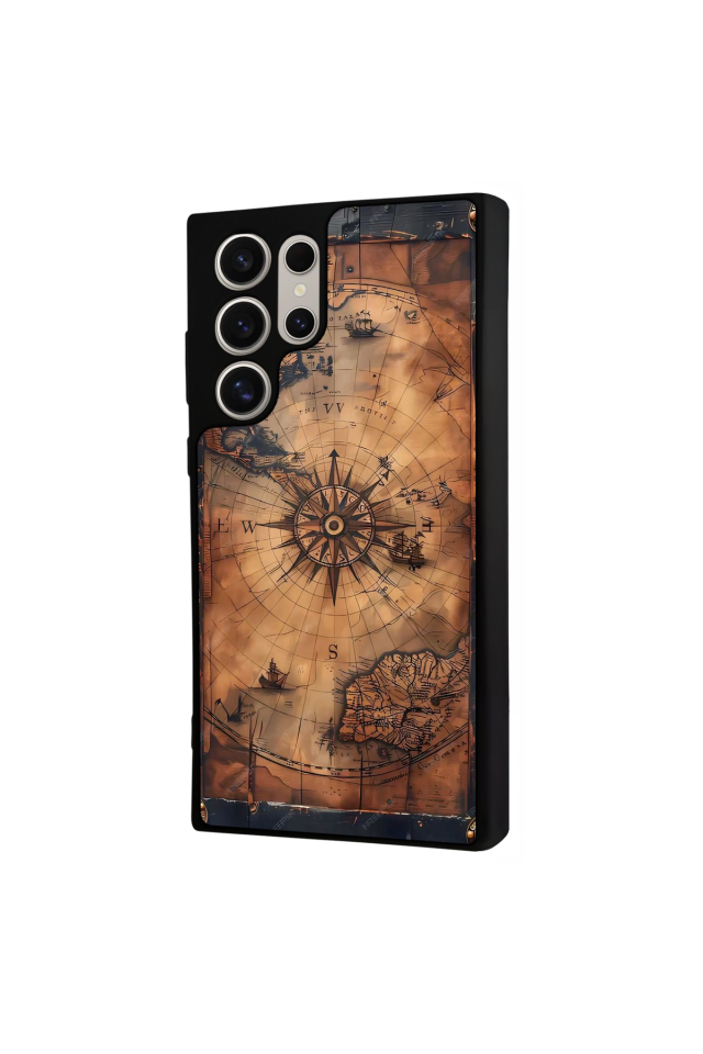 Samsung Galaxy S24 Ultra Uyumlu Harita Tasarımlı Glossy Premium Kılıf