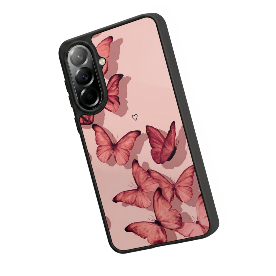 Samsung Galaxy A57 Uyumlu Kelebek Tasarımlı Glossy Premium Kılıf