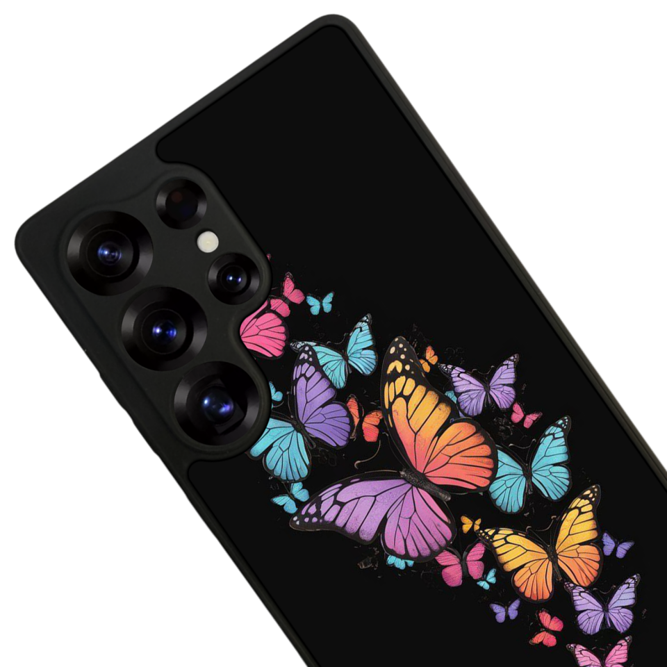 Samsung Galaxy S25 Ultra Uyumlu Kelebek Tasarımlı Glossy Premium Kılıf