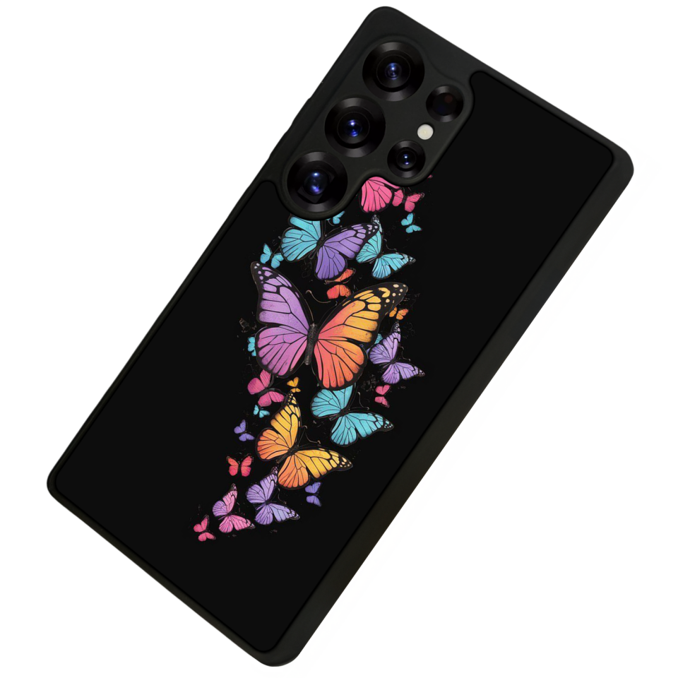 Samsung Galaxy S25 Ultra Uyumlu Kelebek Tasarımlı Glossy Premium Kılıf