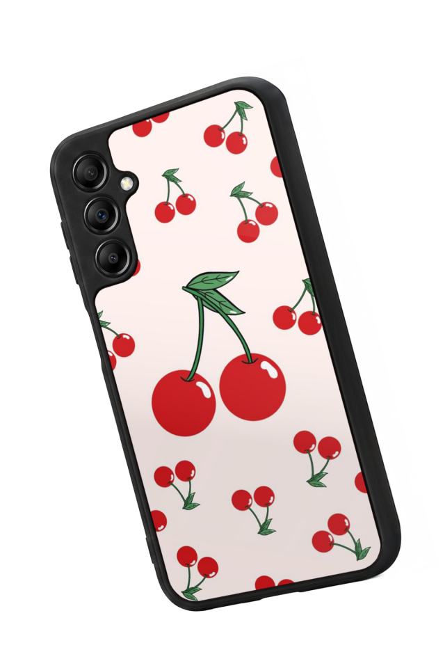 Samsung Galaxy A14 Uyumlu Kiraz Tasarımlı Glossy Premium Kılıf