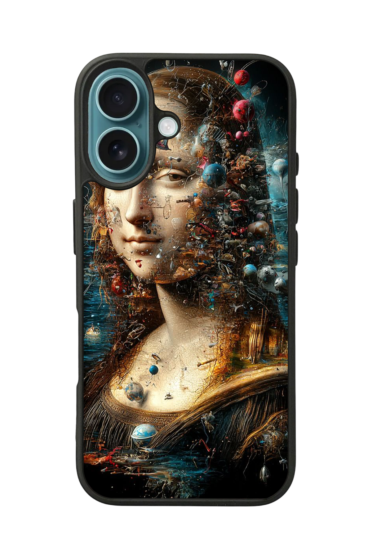 iPhone 16 Plus Uyumlu Monalisa Tasarımlı Glossy Premium Kılıf