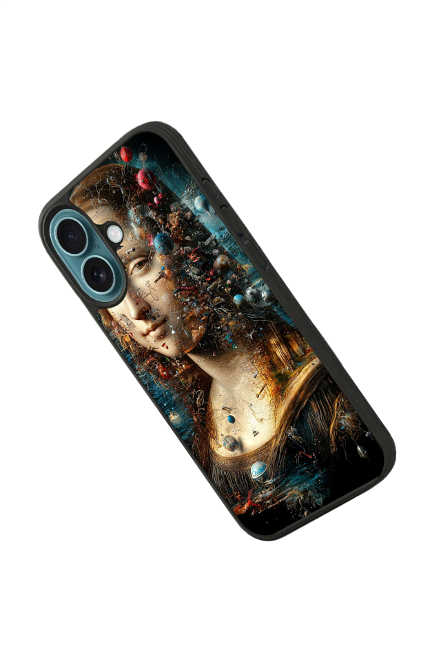 iPhone 16 Plus Uyumlu Monalisa Tasarımlı Glossy Premium Kılıf