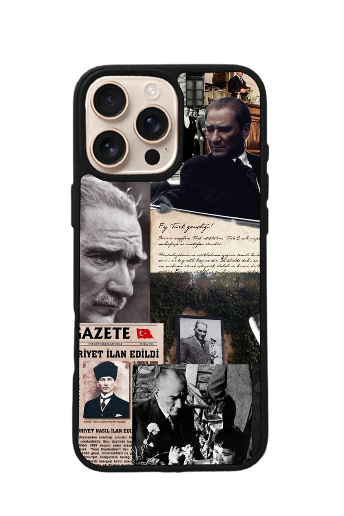 iPhone 14 Pro Max Uyumlu Mustafa Kemal Ataturk Tasarımlı Glossy Premium Kılıf