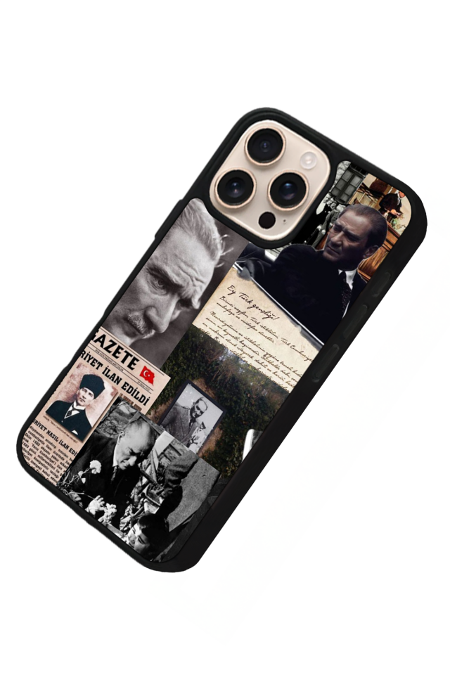 iPhone 14 Pro Max Uyumlu Mustafa Kemal Ataturk Tasarımlı Glossy Premium Kılıf