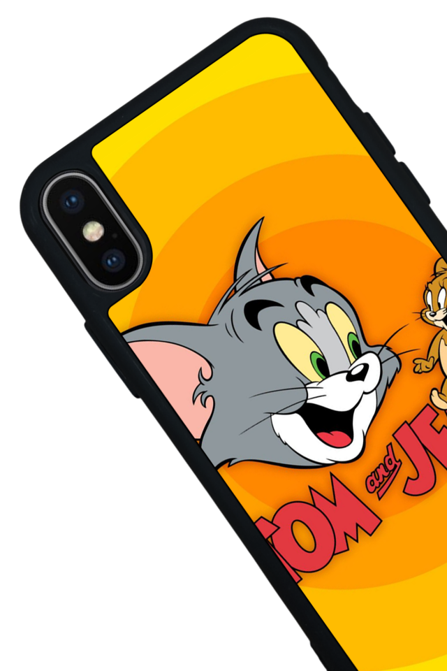 iPhone X/ XS Uyumlu Tom And Jerry Tasarımlı Glossy Premium Kılıf