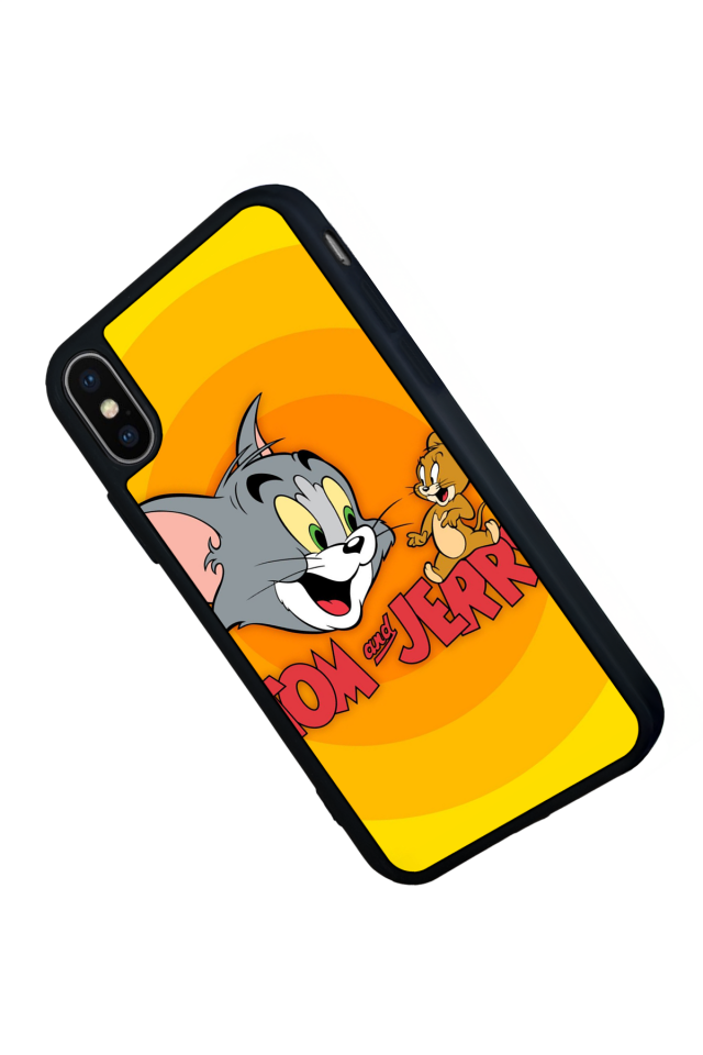 iPhone X/ XS Uyumlu Tom And Jerry Tasarımlı Glossy Premium Kılıf