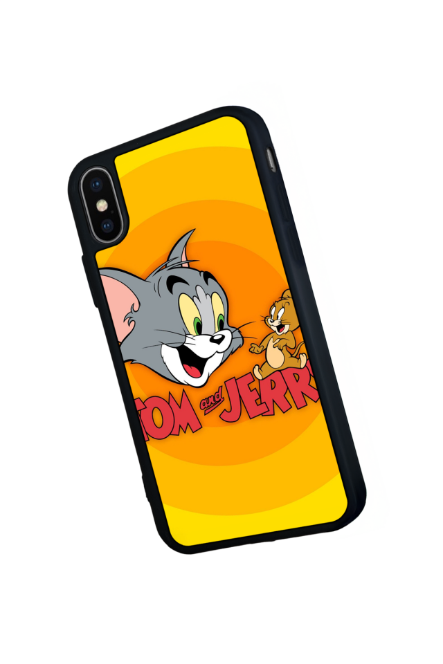 iPhone X/ XS Uyumlu Tom And Jerry Tasarımlı Glossy Premium Kılıf