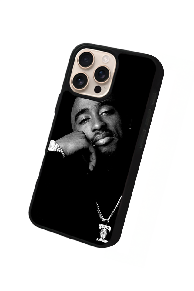 iPhone 16 Pro Max Uyumlu Tupac Tasarımlı Glossy Premium Kılıf