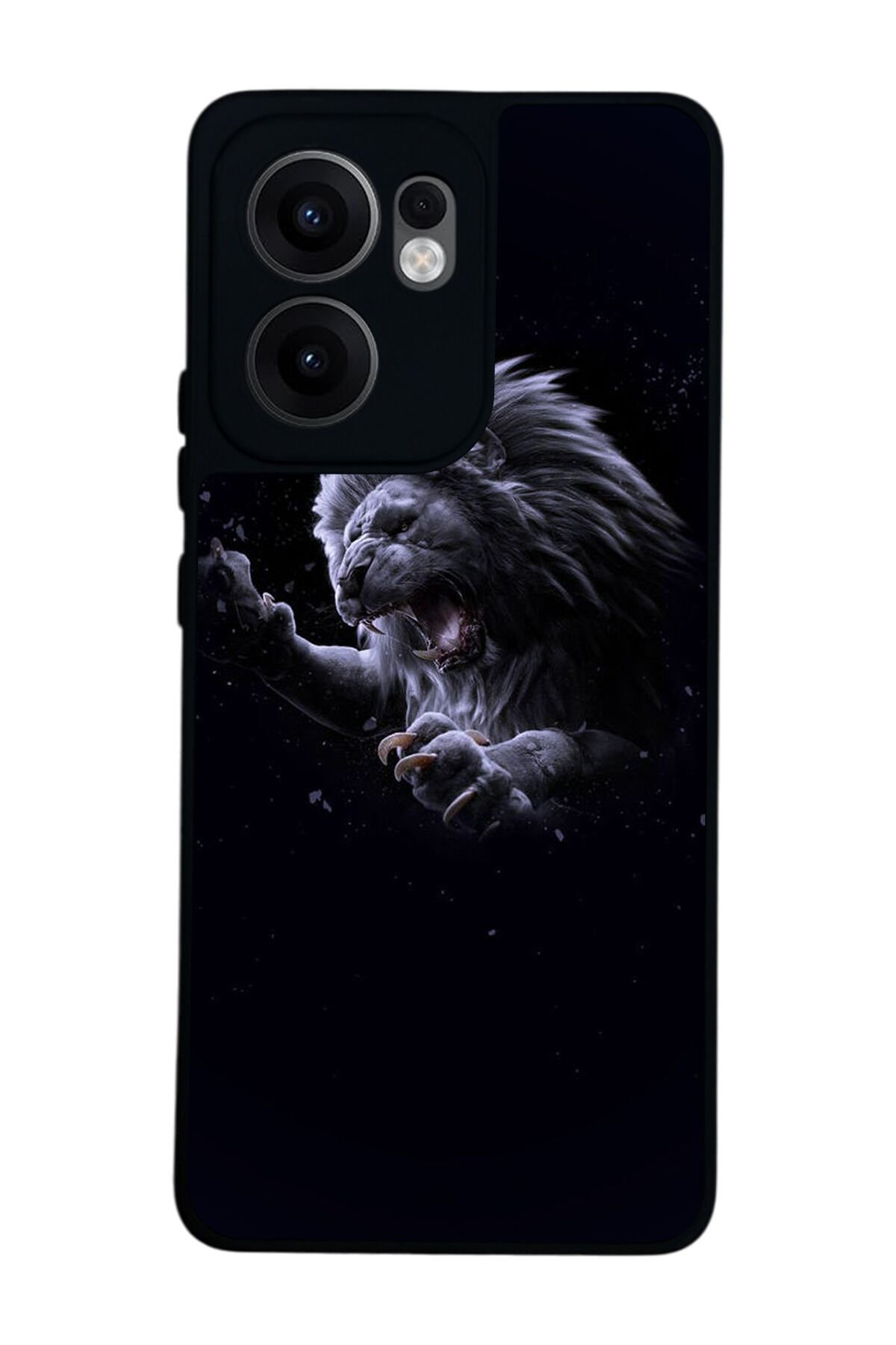 Oppo Reno 13F Uyumlu Aslan Tasarımlı Glossy Premium Kılıf