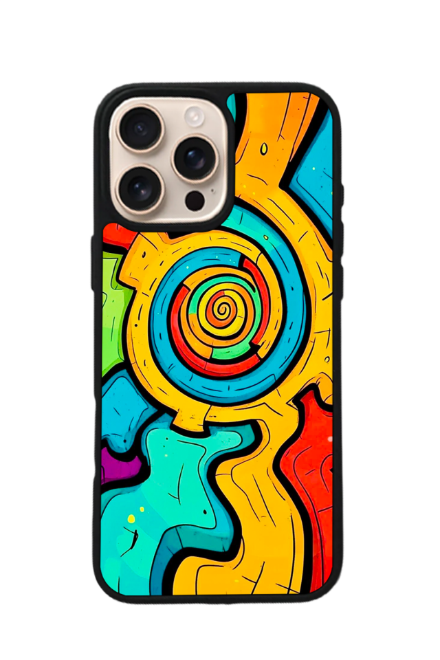 iPhone 15 Pro Uyumlu Abstract Tasarımlı Glossy Premium Kılıf