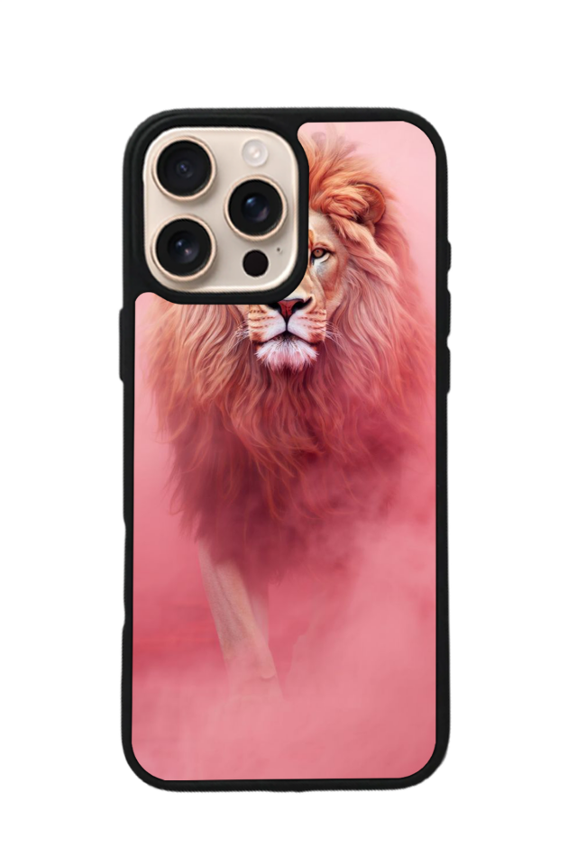 iPhone 16 Pro Uyumlu Aslan Tasarımlı Glossy Premium Kılıf