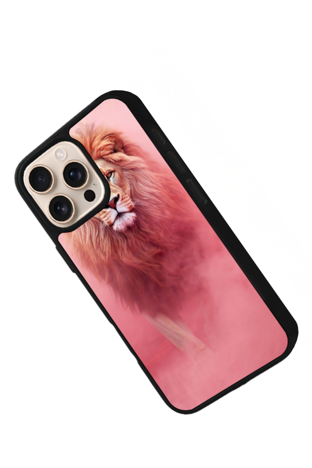 iPhone 16 Pro Uyumlu Aslan Tasarımlı Glossy Premium Kılıf