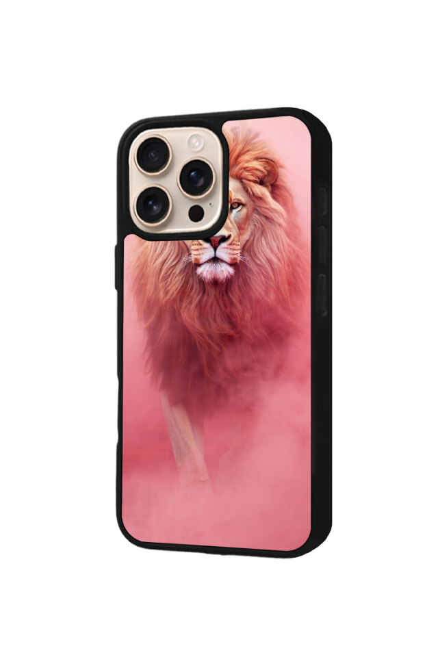 iPhone 16 Pro Uyumlu Aslan Tasarımlı Glossy Premium Kılıf