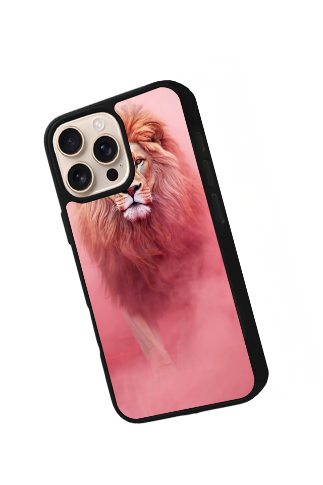 iPhone 16 Pro Uyumlu Aslan Tasarımlı Glossy Premium Kılıf