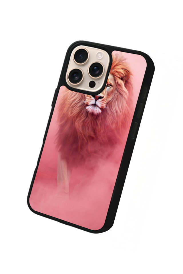 iPhone 16 Pro Uyumlu Aslan Tasarımlı Glossy Premium Kılıf