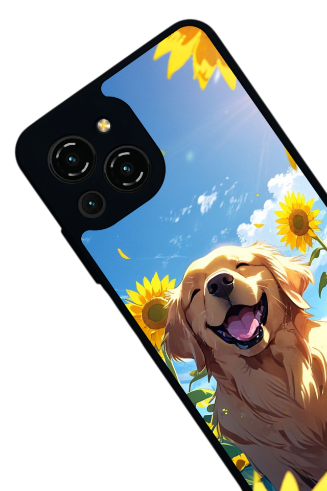 Reeder S23 Pro Max Uyumlu Golden Kopek Tasarımlı Glossy Premium Kılıf