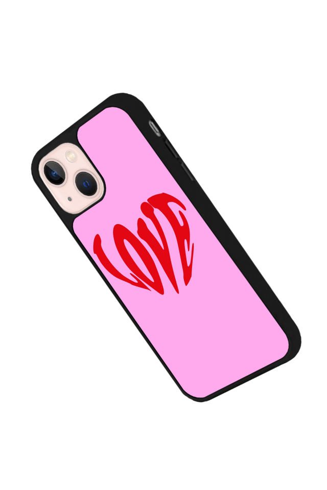iPhone 15 Plus Uyumlu Kalp Love Tasarımlı Glossy Premium Kılıf