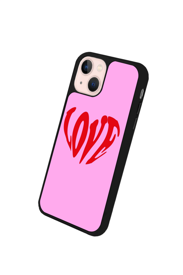 iPhone 15 Plus Uyumlu Kalp Love Tasarımlı Glossy Premium Kılıf