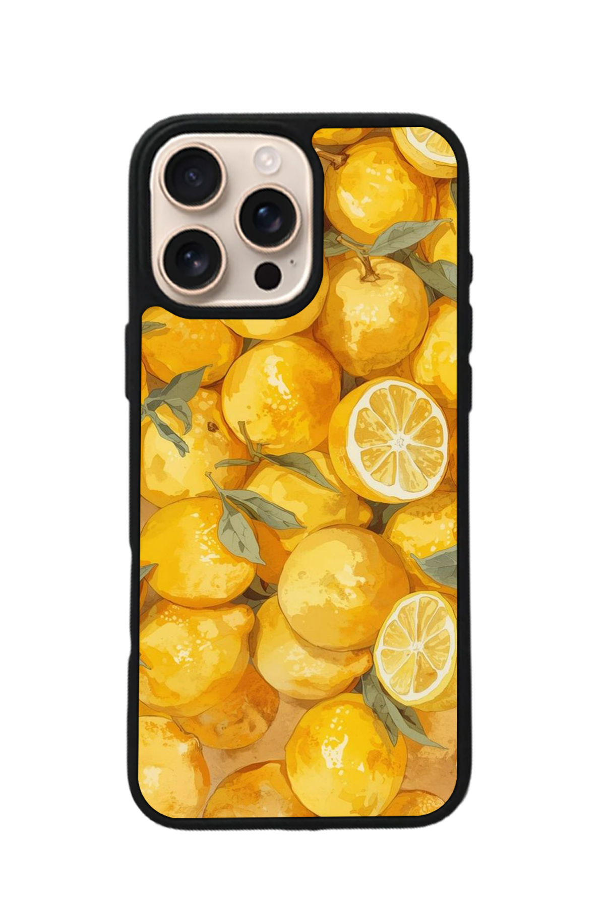 iPhone 16 Pro Uyumlu Limon Tasarımlı Glossy Premium Kılıf