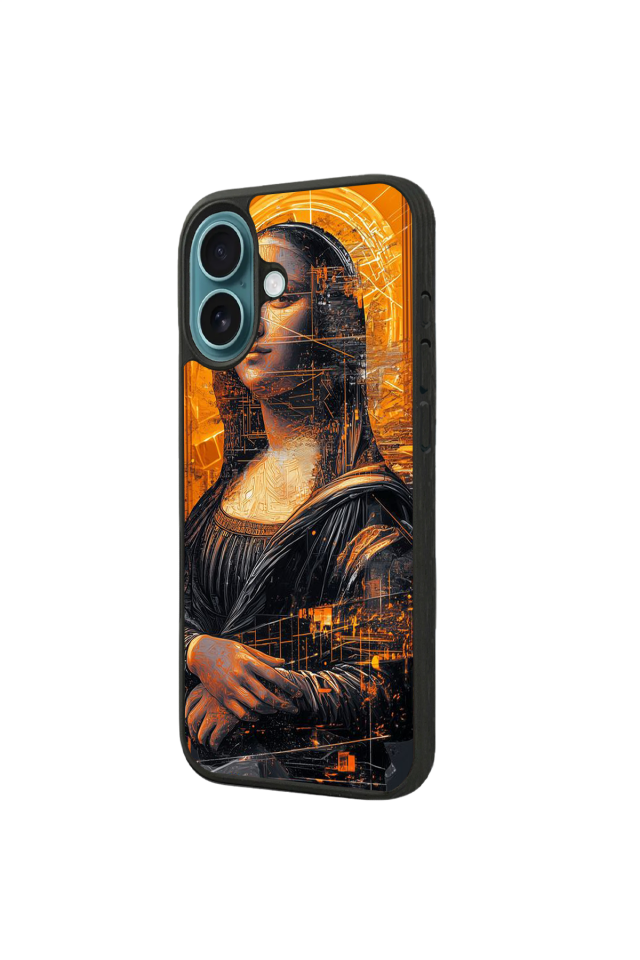 iPhone 16 Plus Uyumlu Monalisa Tasarımlı Glossy Premium Kılıf