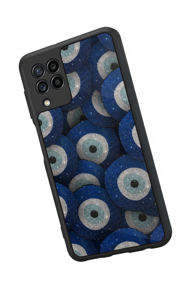 Samsung Galaxy M32 Uyumlu Nazar Tasarımlı Glossy Premium Kılıf