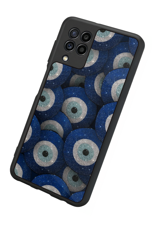 Samsung Galaxy M32 Uyumlu Nazar Tasarımlı Glossy Premium Kılıf