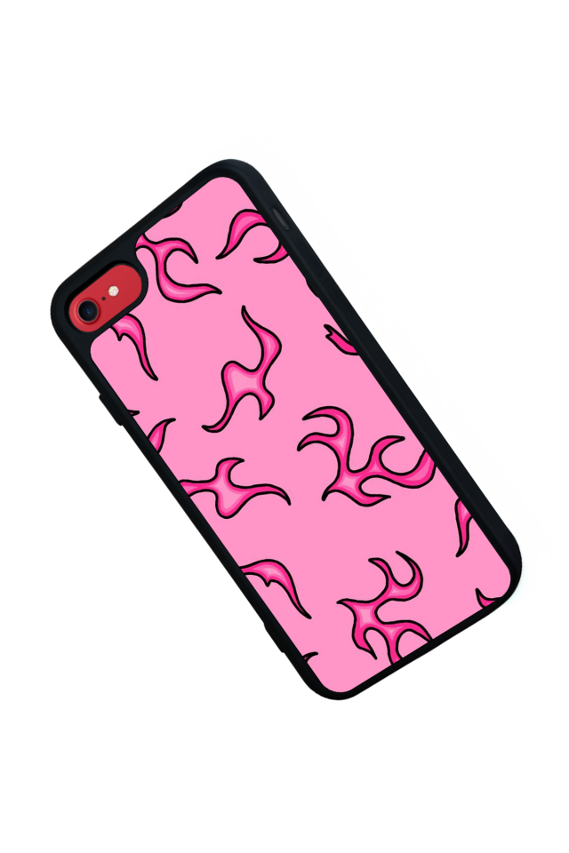 iPhone 8 Uyumlu Retro Flame Patterns Tasarımlı Glossy Premium Kılıf