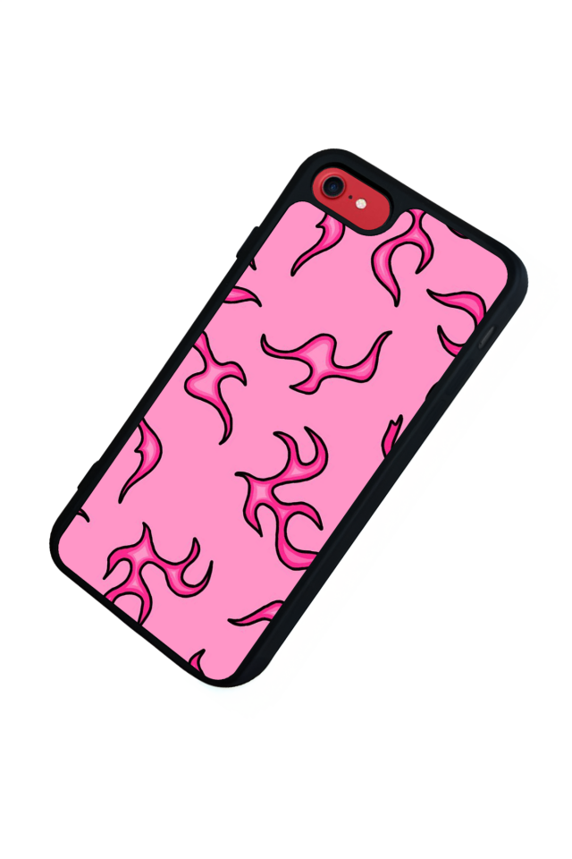 iPhone 8 Uyumlu Retro Flame Patterns Tasarımlı Glossy Premium Kılıf