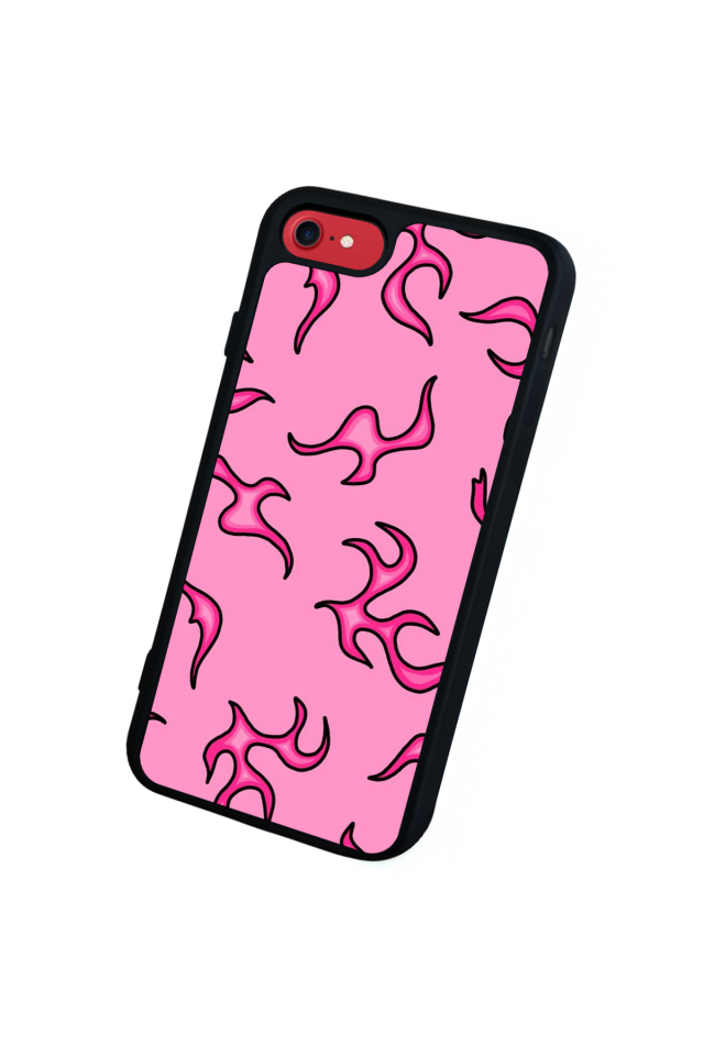 iPhone 8 Uyumlu Retro Flame Patterns Tasarımlı Glossy Premium Kılıf