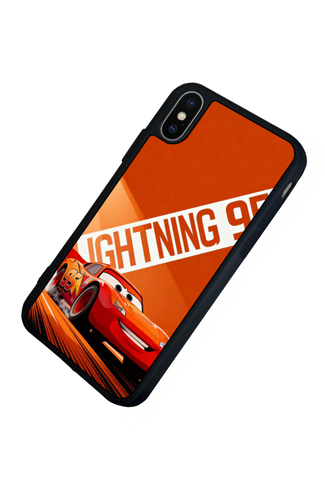 iPhone XS Max Uyumlu Şimsek McQueen Tasarımlı Glossy Premium Kılıf