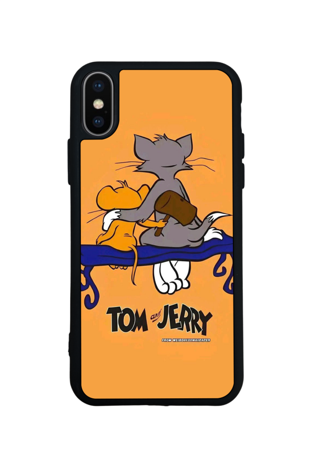 iPhone X/ XS Uyumlu Tom And Jerry Tasarımlı Glossy Premium Kılıf