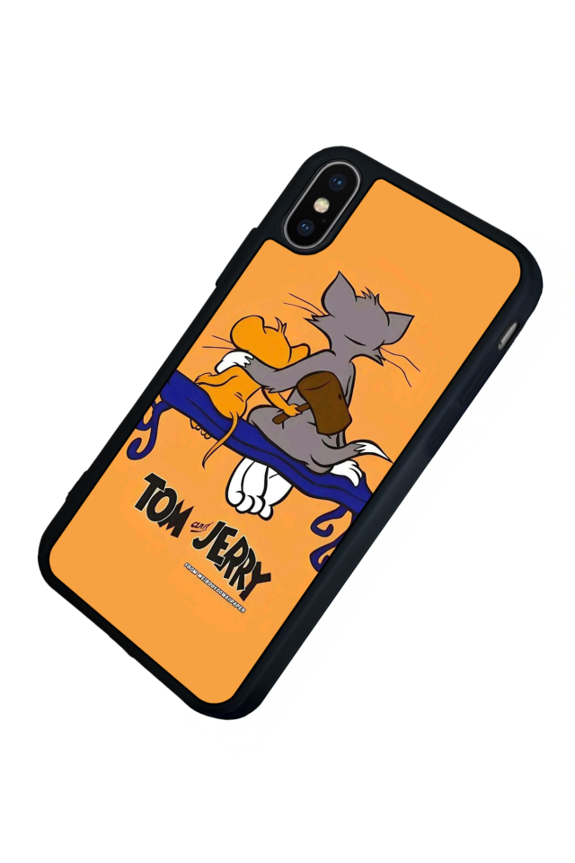 iPhone X/ XS Uyumlu Tom And Jerry Tasarımlı Glossy Premium Kılıf