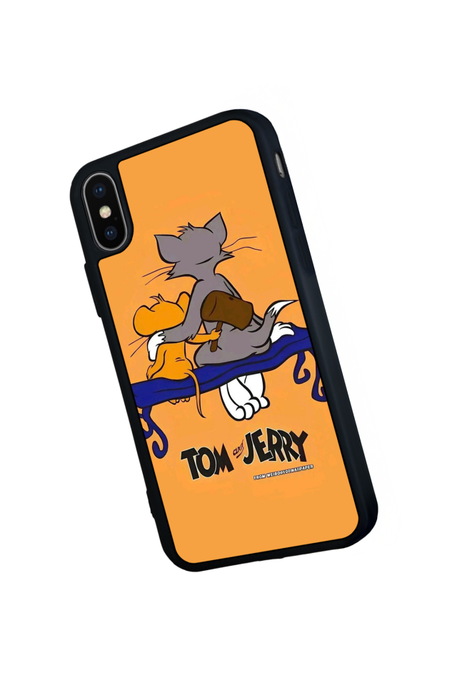 iPhone X/ XS Uyumlu Tom And Jerry Tasarımlı Glossy Premium Kılıf