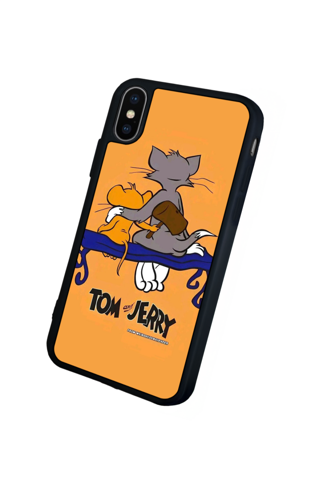 iPhone X/ XS Uyumlu Tom And Jerry Tasarımlı Glossy Premium Kılıf