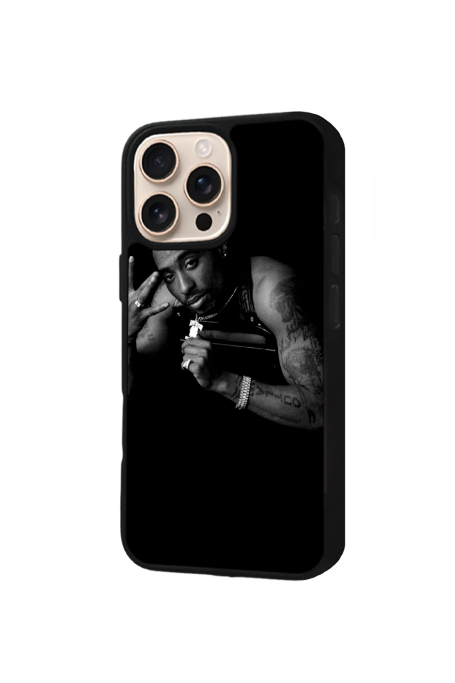 iPhone 16 Pro Max Uyumlu Tupac Tasarımlı Glossy Premium Kılıf