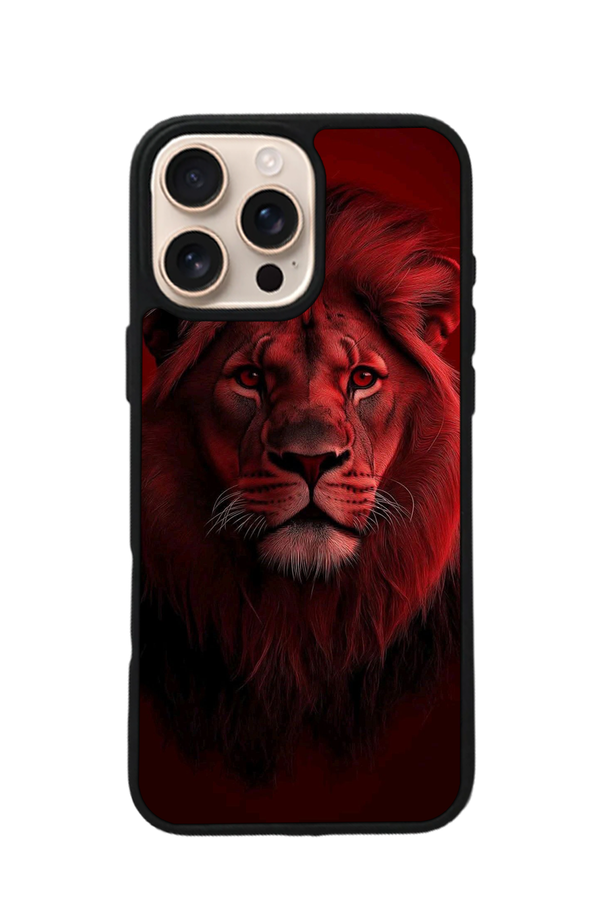 iPhone 16 Pro Uyumlu Aslan Tasarımlı Glossy Premium Kılıf