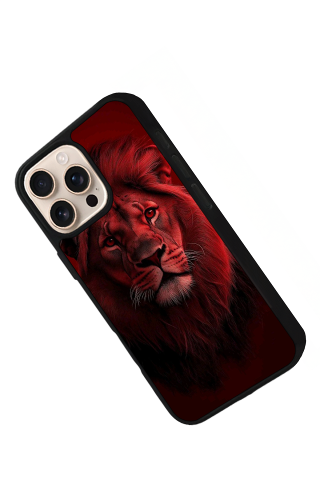 iPhone 16 Pro Uyumlu Aslan Tasarımlı Glossy Premium Kılıf