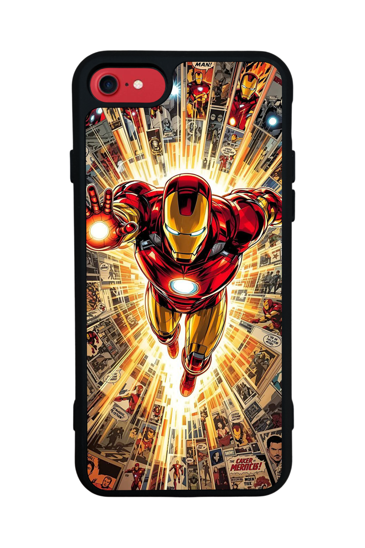 iPhone SE Uyumlu Iron Man ( Demir Adam ) Tasarımlı Glossy Premium Kılıf