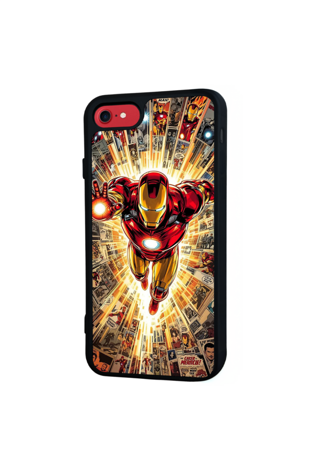 iPhone SE Uyumlu Iron Man ( Demir Adam ) Tasarımlı Glossy Premium Kılıf
