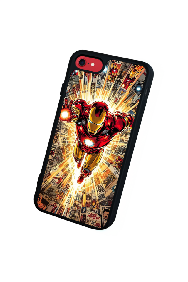 iPhone SE Uyumlu Iron Man ( Demir Adam ) Tasarımlı Glossy Premium Kılıf