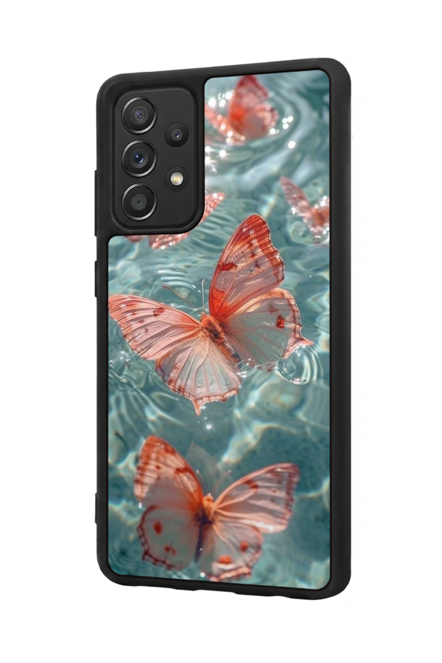 Samsung Galaxy A72 Uyumlu Kelebek Tasarımlı Glossy Premium Kılıf