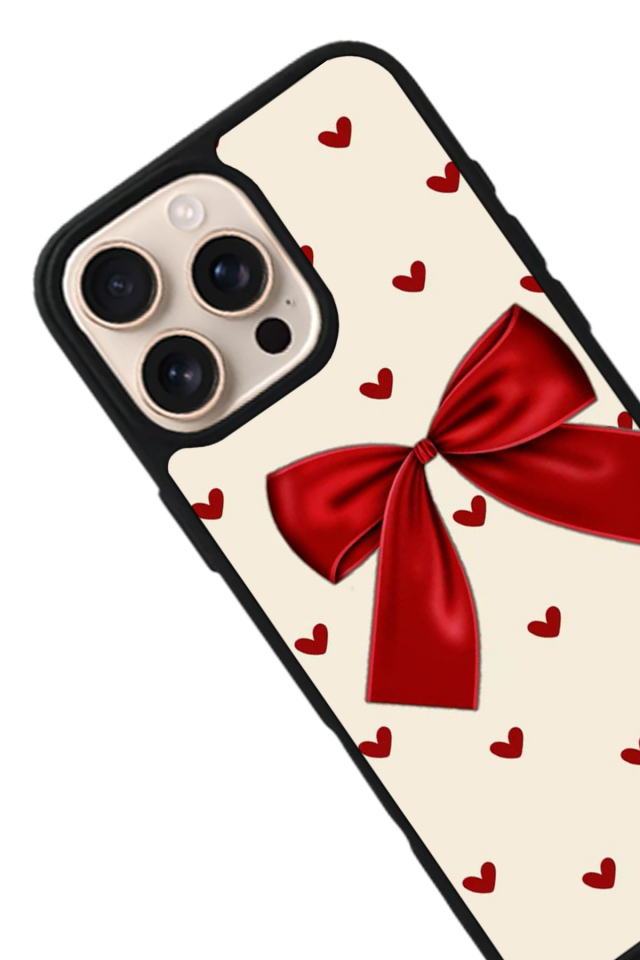iPhone 14 Pro Uyumlu Kurdele Tasarımlı Glossy Premium Kılıf