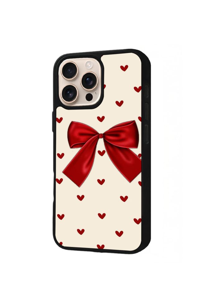 iPhone 14 Pro Uyumlu Kurdele Tasarımlı Glossy Premium Kılıf