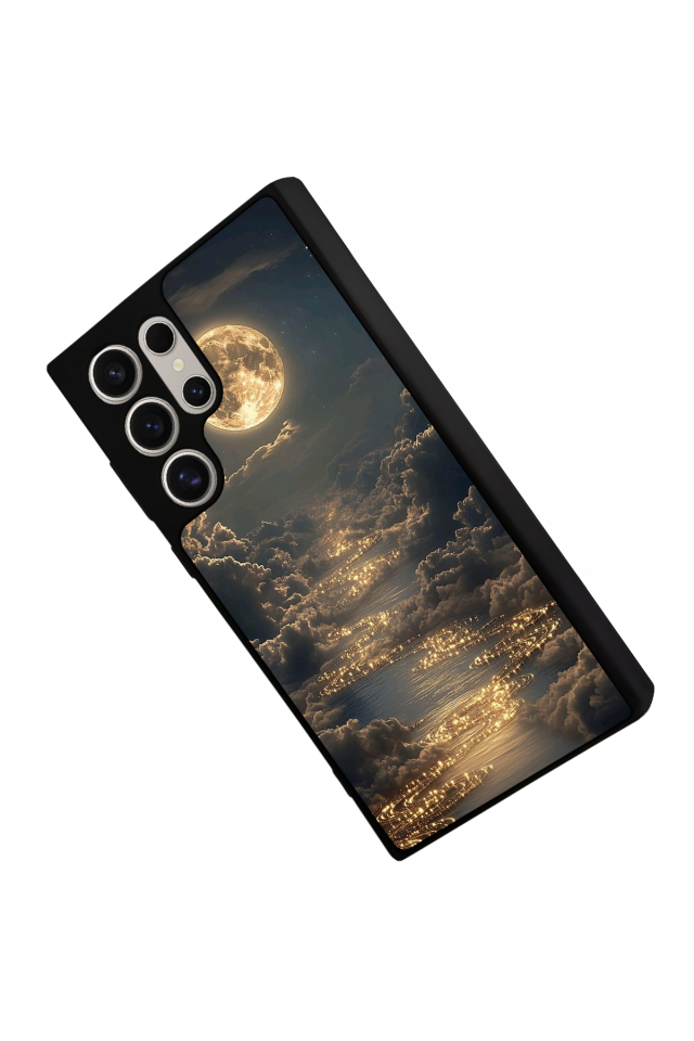 Samsung Galaxy S22 Ultra Uyumlu Ay Tasarımlı Glossy Premium Kılıf