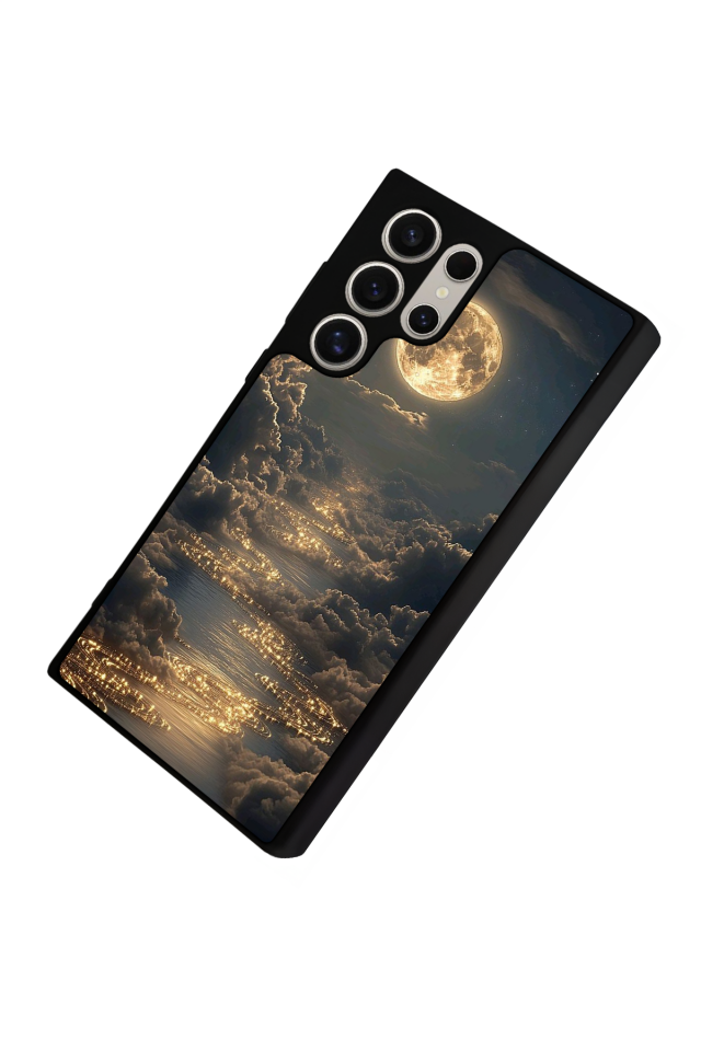 Samsung Galaxy S22 Ultra Uyumlu Ay Tasarımlı Glossy Premium Kılıf