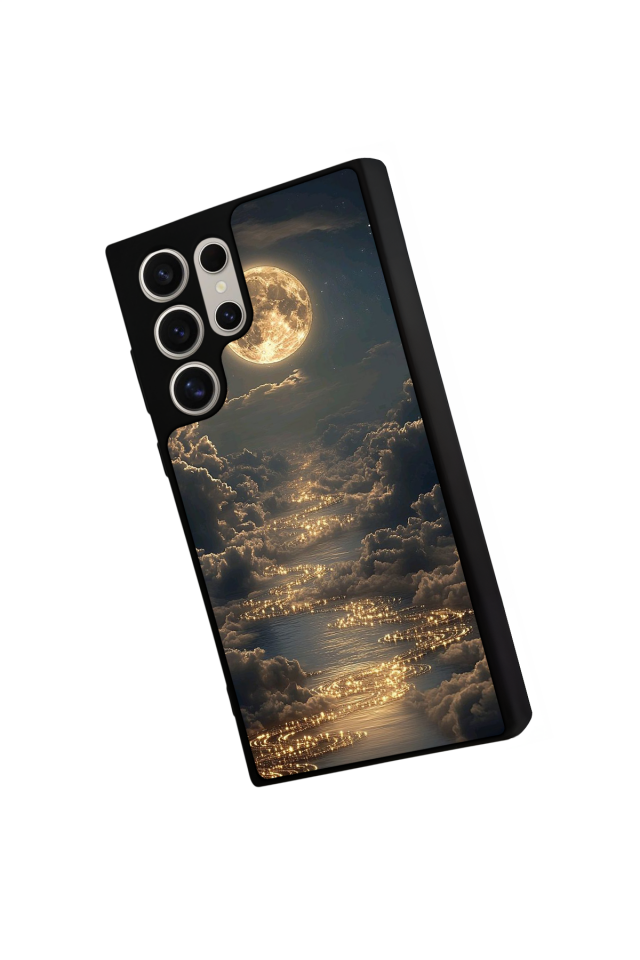 Samsung Galaxy S22 Ultra Uyumlu Ay Tasarımlı Glossy Premium Kılıf
