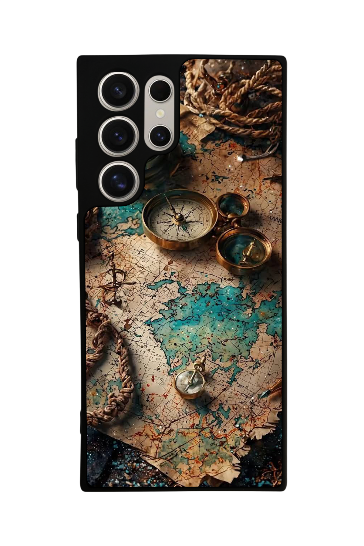 Samsung Galaxy S24 Ultra Uyumlu Harita Tasarımlı Glossy Premium Kılıf